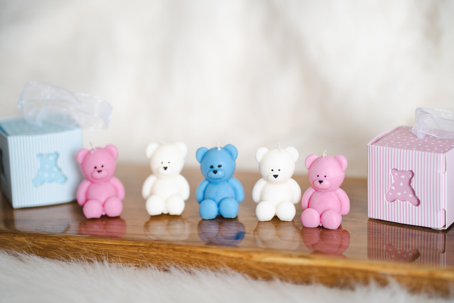 Mărturie botez ursuleț – Lumânare parfumată din ceară de soia