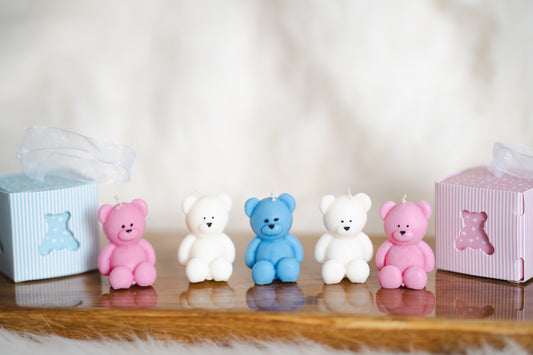 Mărturie botez ursuleț – Lumânare parfumată din ceară de soia