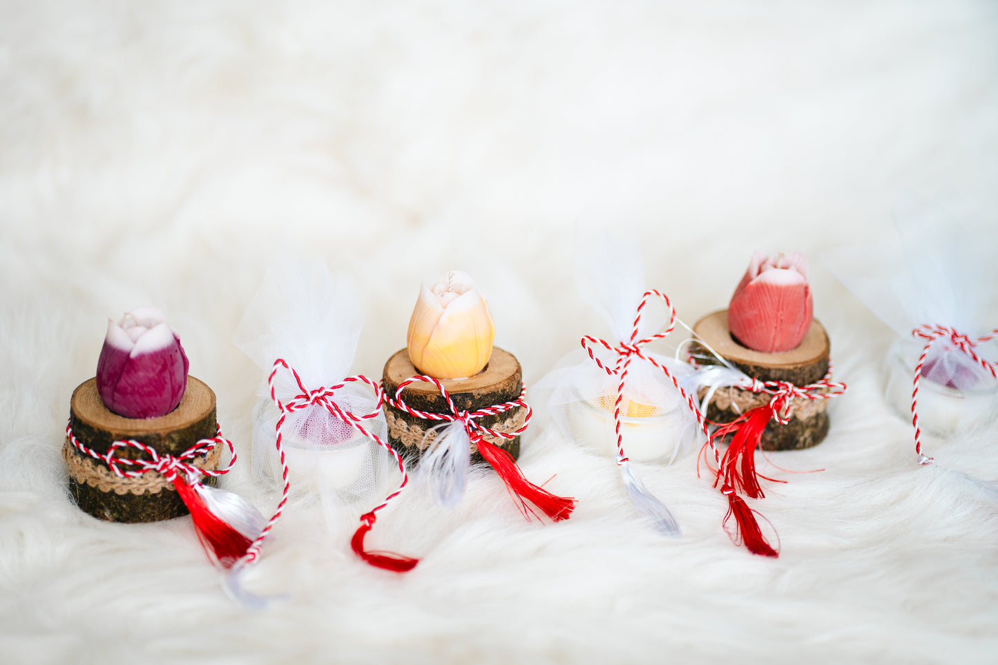 🌸 Mărțișor cadou 1 martie -lumânare parfumată pe suport de lemn