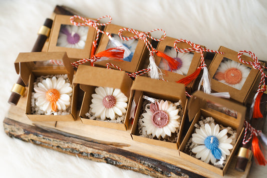 Mărțișor lumânare parfumată din ceară naturală de soia