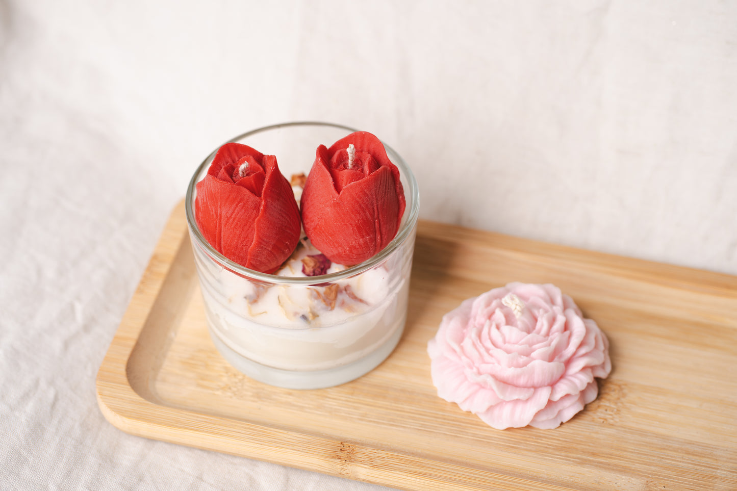 Lumânare parfumată din ceară naturală de soia – în pahar de sticlă