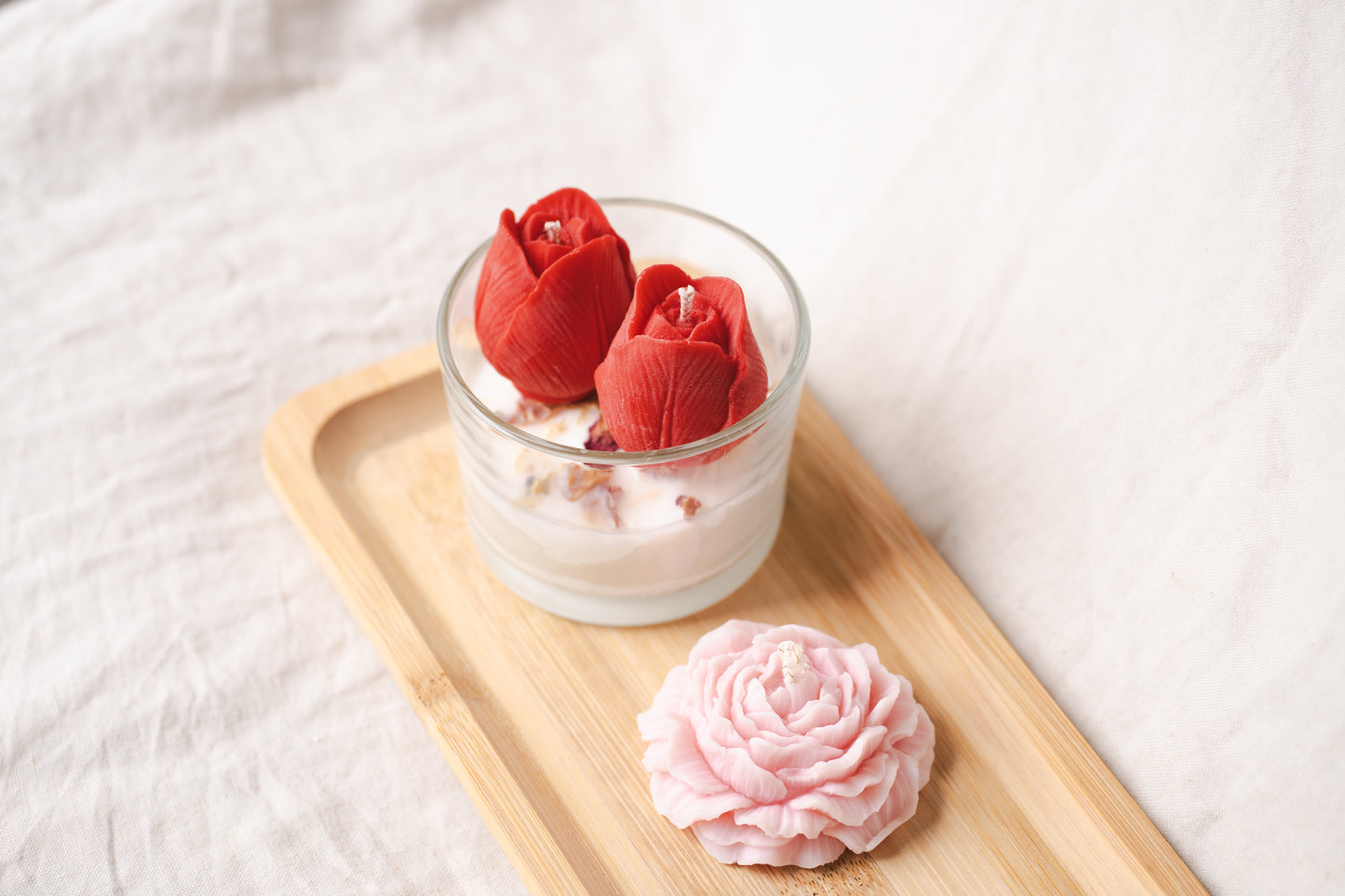 Lumânare parfumată din ceară naturală de soia – în pahar de sticlă