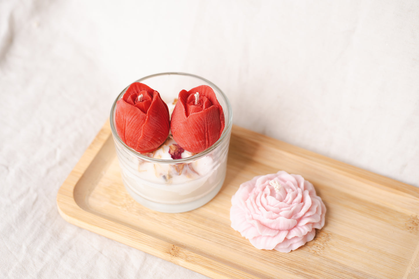 Lumânare parfumată din ceară naturală de soia – în pahar de sticlă