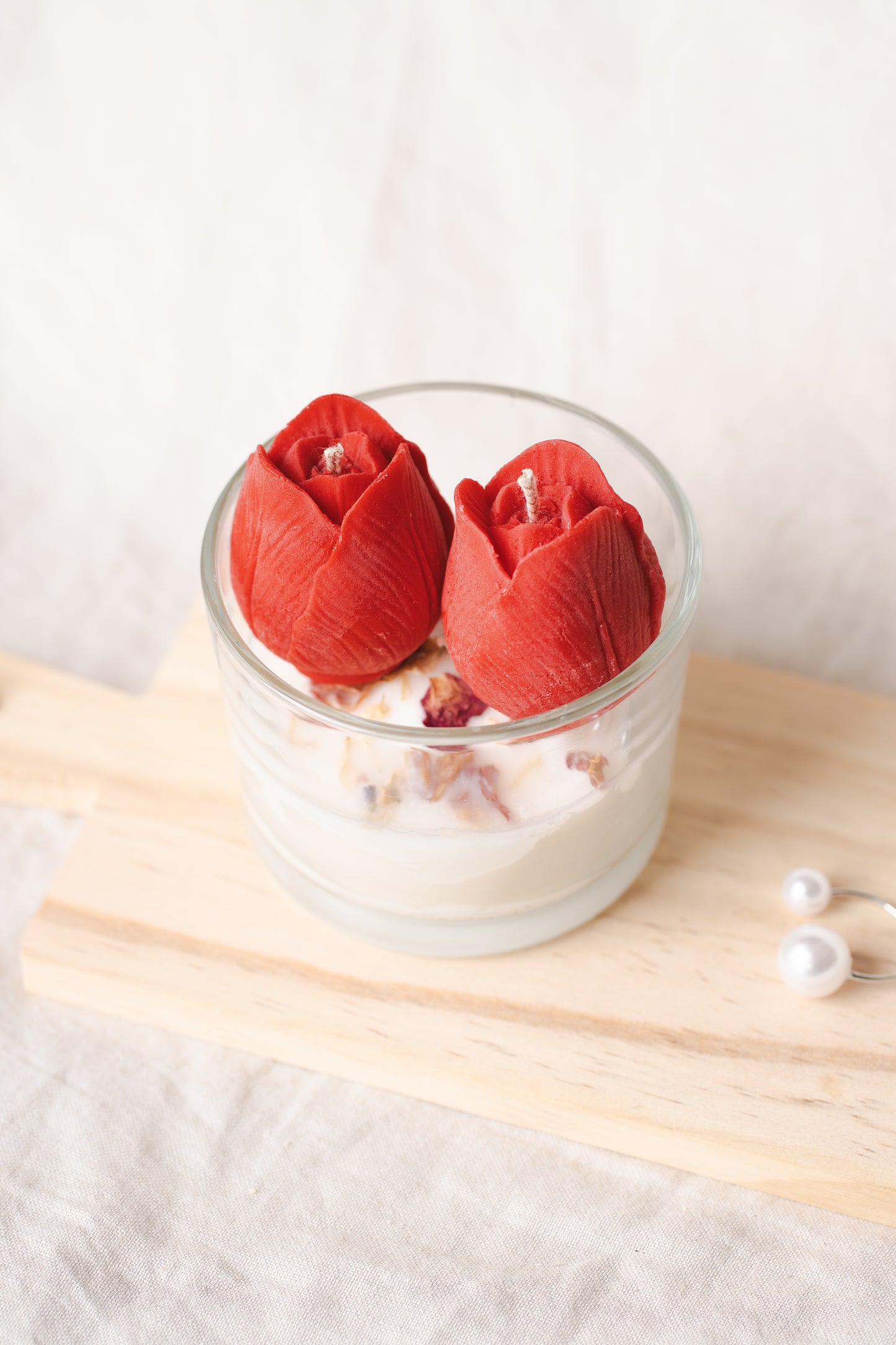 Lumânare parfumată din ceară naturală de soia – în pahar de sticlă