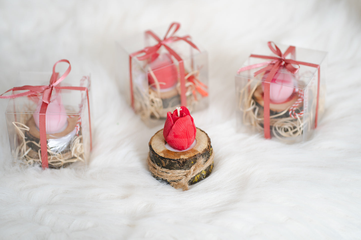 🌸 Mărțișor cadou 1 martie -lumânare parfumată pe suport de lemn